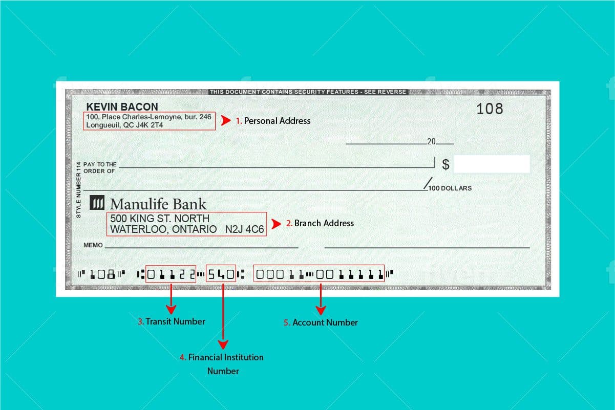 Manulife Bank sample cheque: everything you need to know to find it and understand it