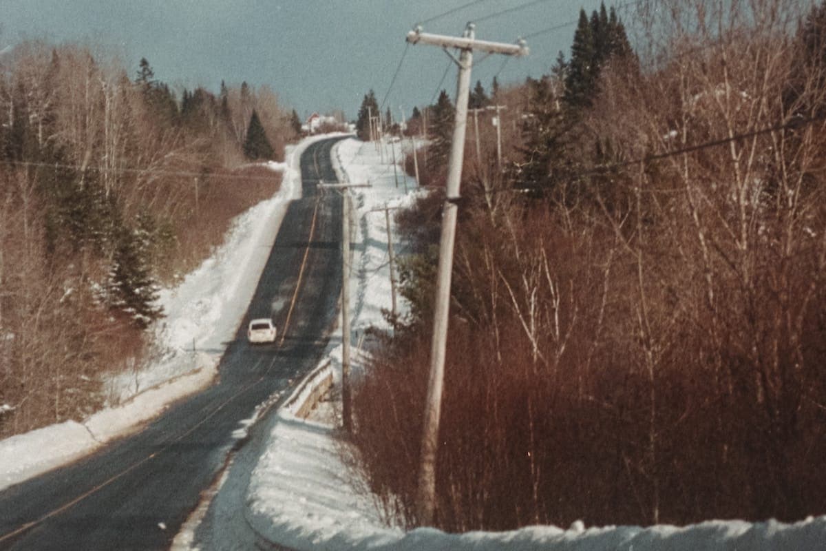 a road with snow on it