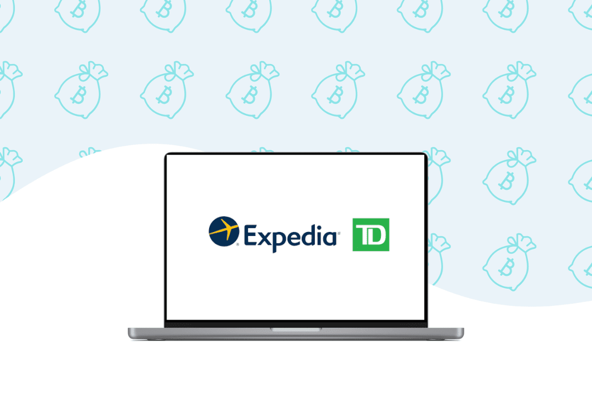 Expedia logo on laptop screen