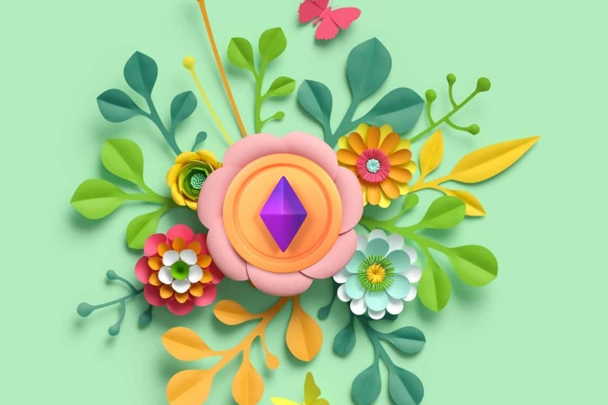 a colorful paper flowers and butterflies