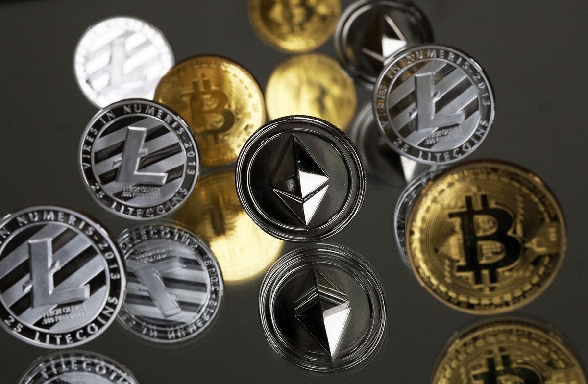 a group of crypto coins