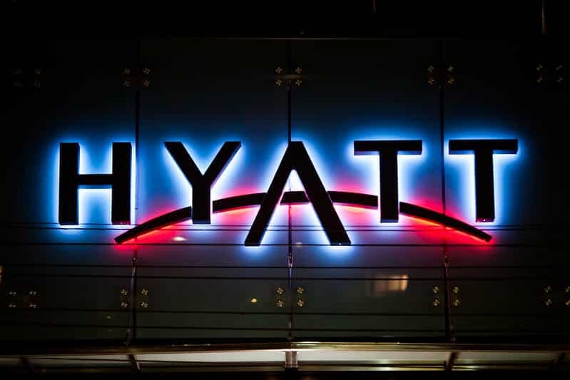 Hyatt Hotel logo: A sleek and elegant emblem featuring the iconic Hyatt name, symbolizing luxury and exceptional hospitality.
