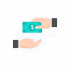 Two hands holding debit cards icon