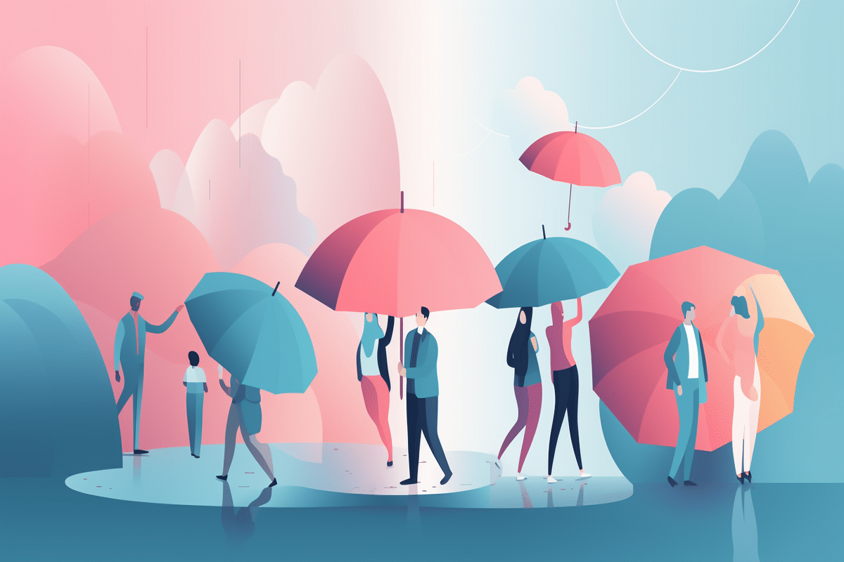 a group of people holding umbrellas