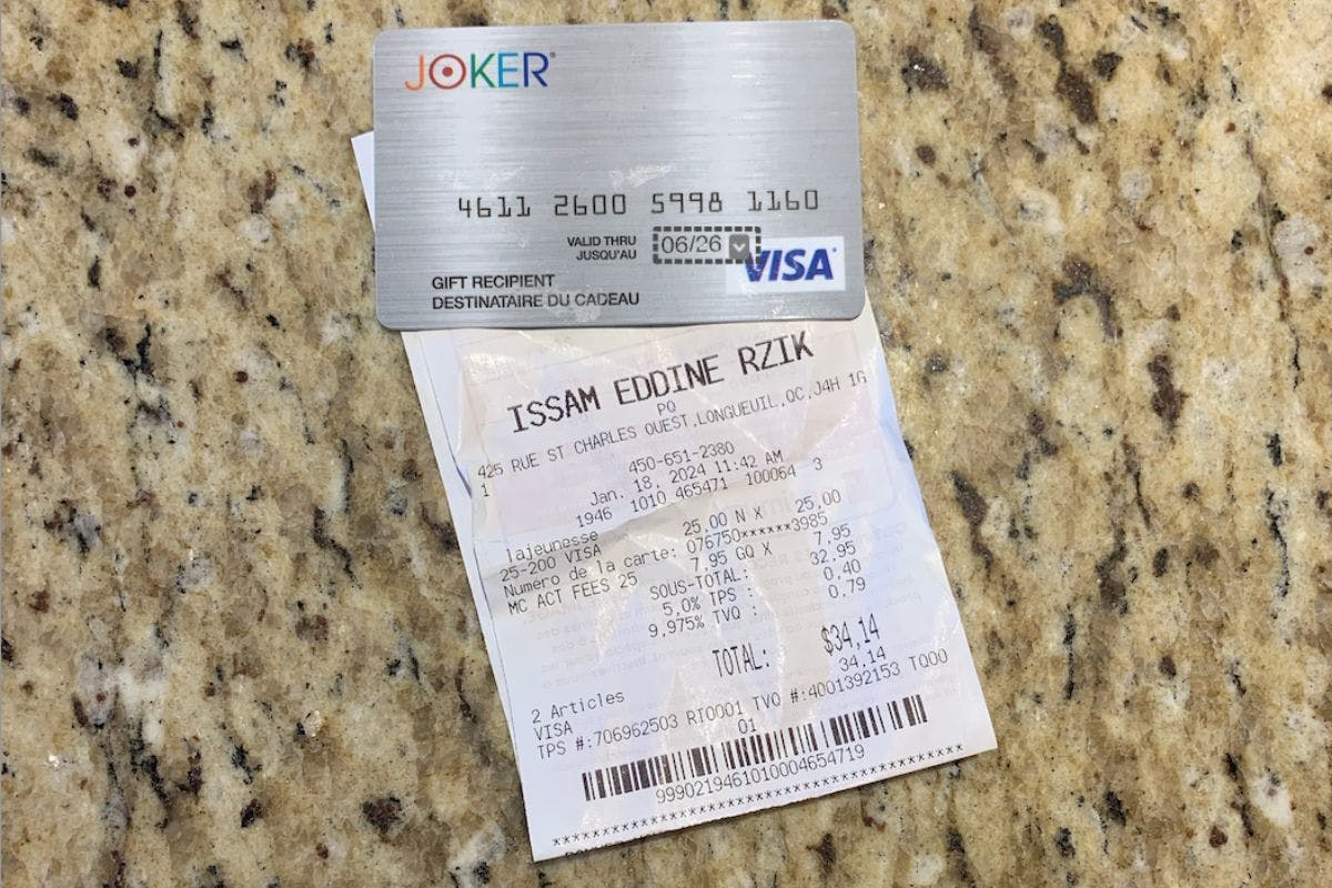 Joker prepaid card with bill