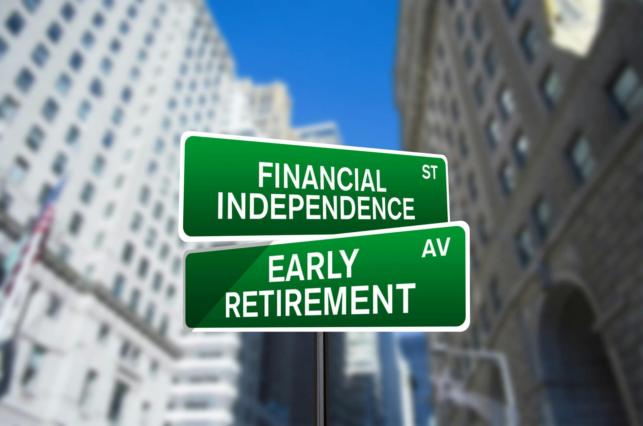 financial independence and early retirement sign boards