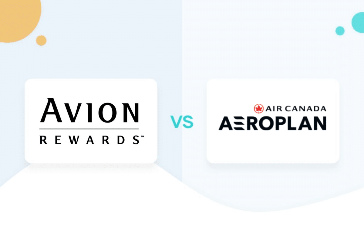 Avion Rewards and Aeroplan logos side by side, representing loyalty programs for airline travel.
