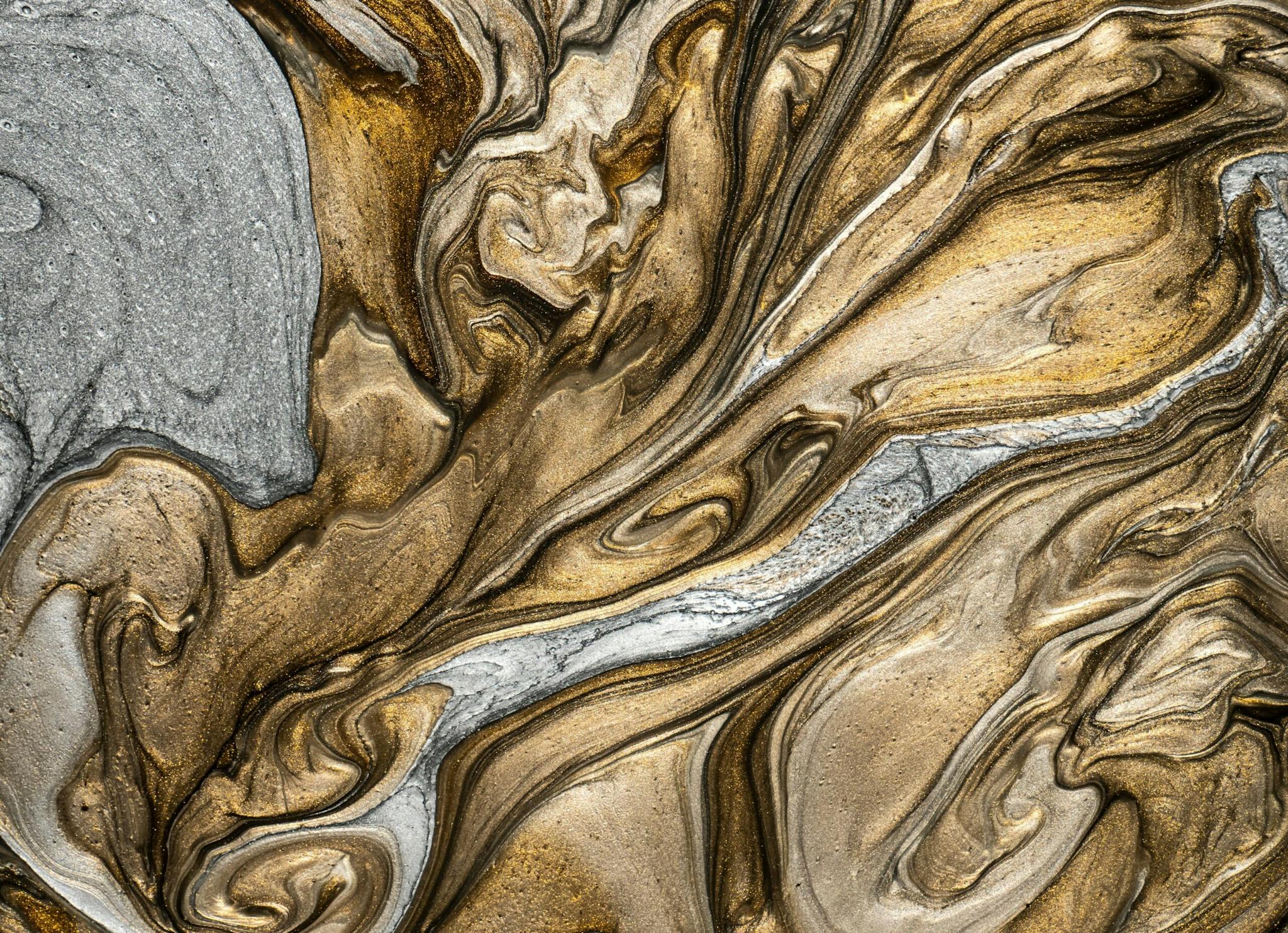 a gold and silver paint