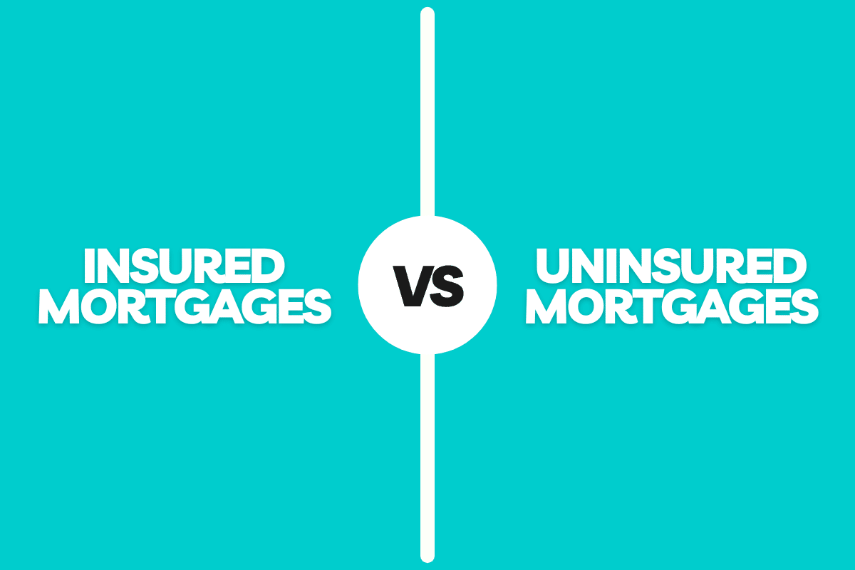 An image illustrating the contrast between insurance and uninsured mortgages, providing a clear overview of their features