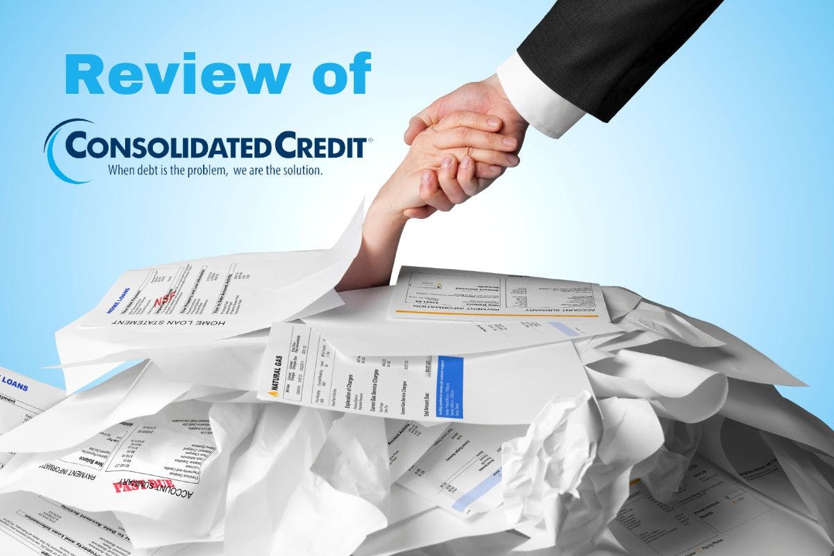 Someone hidden in a pile of bills and someone else takes their hand to help, Consolidated Credit Canada
