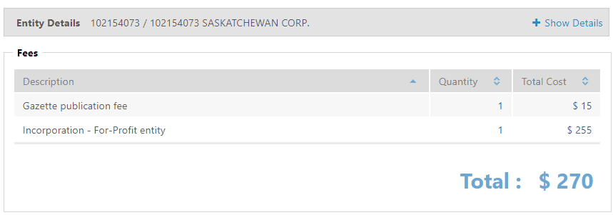 fees details