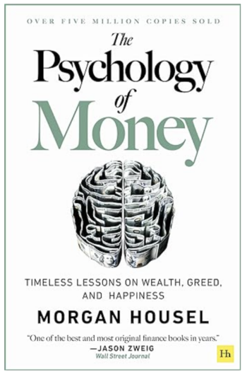 Book cover for The Psychology of Money, showing a brain that is also a labyrinth made of money